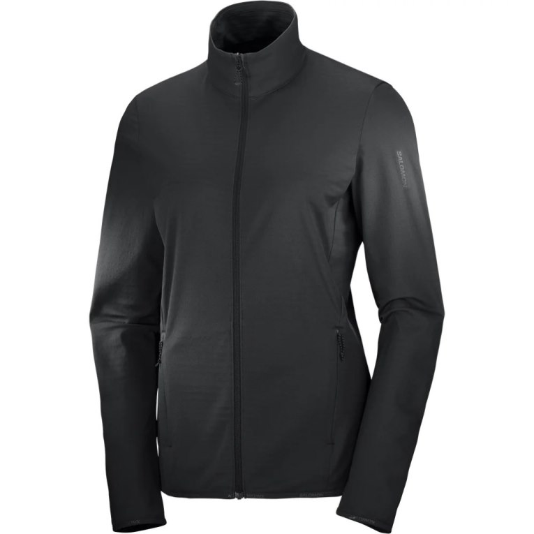 Dámské Bundy Salomon Essential Lightwarm Full Zip Černé | CZ 45LYWNZ